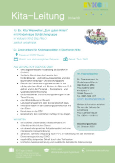 Stellenausschreibung Kita-Leitung